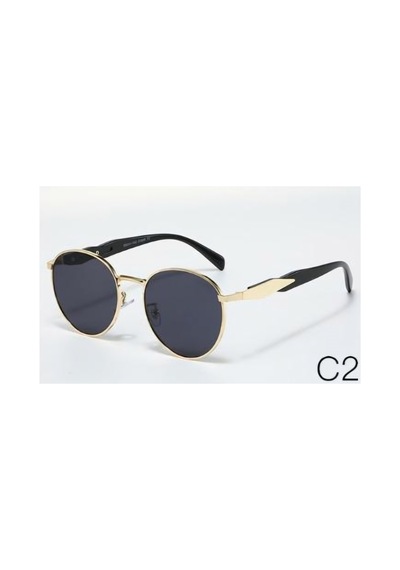 Unisex Çelik Çerçeve Güneş Gözlüğü Es124 Gri - 712219964 Altın