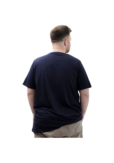 Mode Xl Büyük Beden Erkek Baskılı Tişört Bisiklet Yaka Pamuklu New York U24081 Lacivert Lacivert