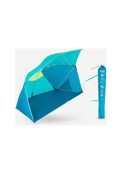 Decathlon Plaj Şemsiyesi / Gölgelik - Spf50+ - 3 Kişilik - Mavi / Sarı - Iwiko 180 Mavi / Sarı