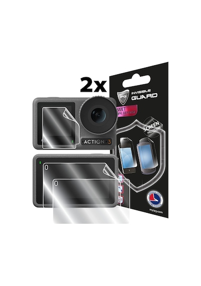 DJI Osmo Action 3 ile uyumlu IPG Ekran Koruyucu (2 Adet)