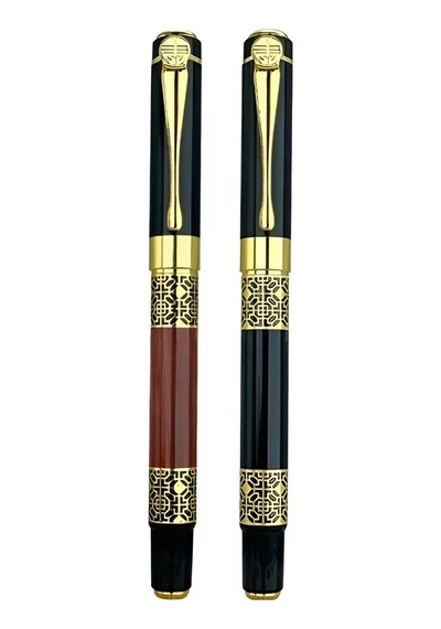 Kalem Lüks Ofis Hediyelik Şık Tasarım Kaliteli İmza Yazı Seti Ergonomik Metal Roller Kalem Ahşap Çok Renkli