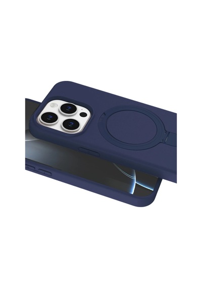 Apple  Uyumlu  iPhone 15 Pro Max Regal Magsafe Standlı Kapak Lacivert
