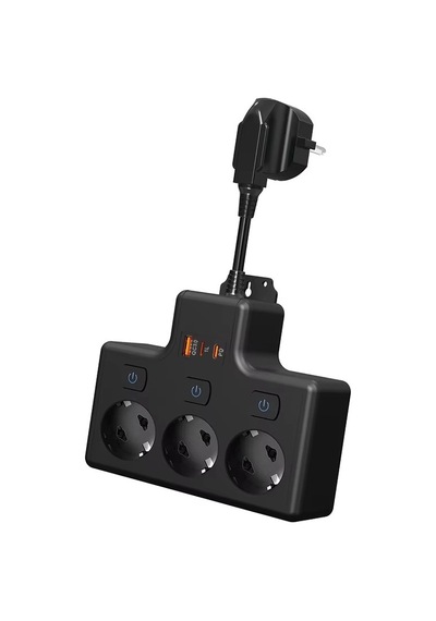 Termal Akım Korumalı 3 Lü Duvar Tipi Priz 1x Usb 2x Type-c Çıkışlı Grup Priz Çoğaltıcı 3500w Standart