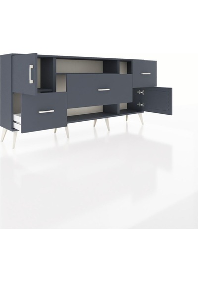 Arges Konsol 2 Raflı 3 Çekmeceli 2 Kapaklı 176x30x83 Antrasit-antrasit/antrasit Antrasit/antrasit Arges Konsol 2 Raflı 3 Çekmeceli 2 Kapaklı 176x30x83 Antrasit-antrasit/antrasit Antrasit/antrasit