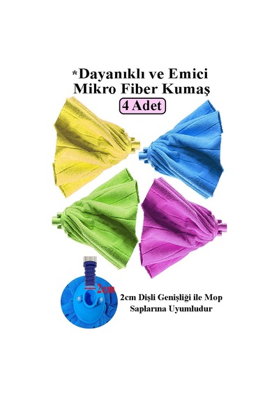 Mikrofiber Mop Paspas Yedek Ucu 4 Adet Kaliteli Mikrofiber Parke Mermer Seramik Fayans Paspas Laminant Temizlik