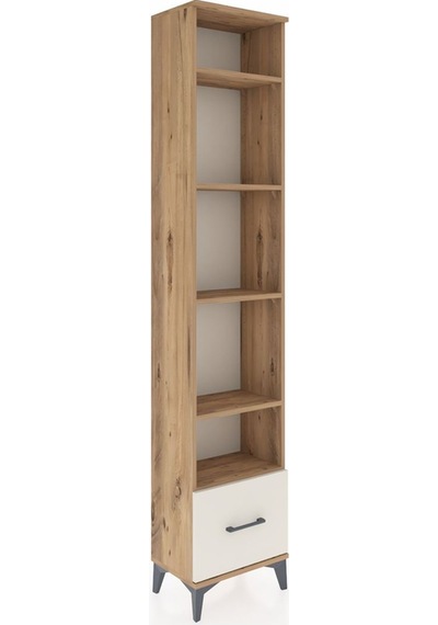 Arges Dolap 5 Raflı Tek Çekmeceli 44x30x221 Çam-aytaşı Çam