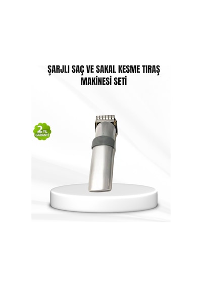 Şarjlı Saç Ve Sakal Kesme Makinesi Paslanmaz Çelik Bıçak, Ayarlanabilir Başlık 1 - 2 Saat