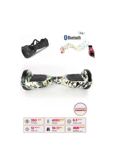Elektrikli Kaykay Scooter Akıllı Denge Hoverboard + Hoverkart + Çanta Full Ledli Extrem Paket D07