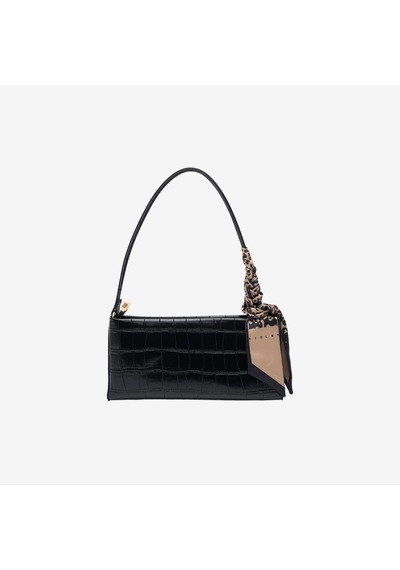 Kroko Siyah Omuz Çantası Kadın Sısley Sly 482 Sisley