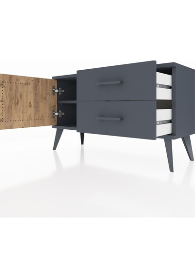 Arges Şifonyer Tek Raflı 2 Çekmeceli Tek Kapaklı 88x30x48 Antrasit-çam/antrasit Çam/antrasit Arges Şifonyer Tek Raflı 2 Çekmeceli Tek Kapaklı 88x30x48 Antrasit-çam/antrasit Çam/antrasit