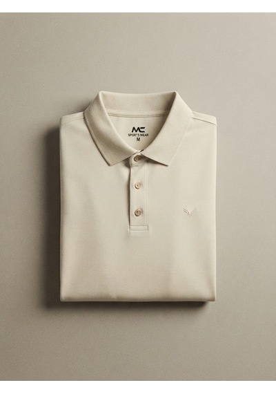Maccali Erkek Krem Basic Polo Yaka Tişört