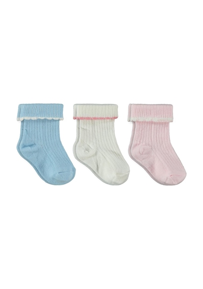Civil Baby Beautiful Kıvrık 3'lü 6- Bebek Kız Çorap Set - Standart