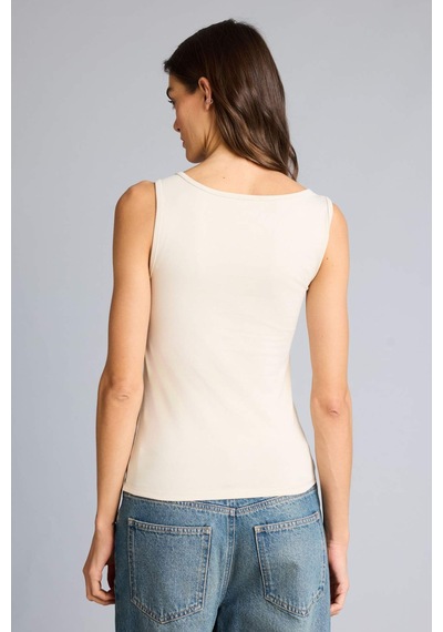 Defacto Slim Fit Basic Yuvarlak Yaka Atlet I1059az26smbg757 Bej-bg757