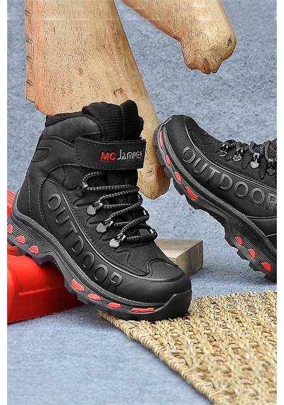 Mc Jamper 2115 Filet Erkek Çocuk Outdoor Bot Siyah - Kırmızı