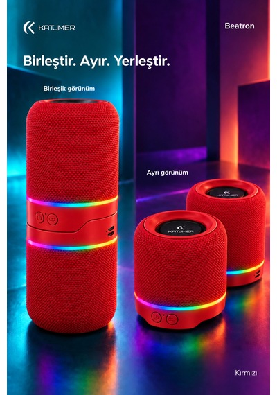 Spbtrn-001 Beatron Manyetik Ayrılabilir Bluetooth 5.4 Hoparlör 2 5 W, Tws, Tf Kart, Işıklı Kırmızı