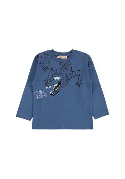Silversun Kids Silversun Timsah Baskılı 2-7 Yaş Sweatshirt - Mavi İndigo