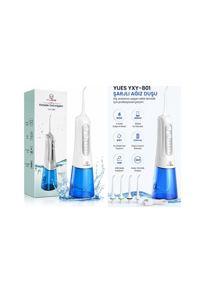 Yues Yxy-801 Şarjlı Ağız Duşu Ve Oral İrrigatör, 300 Ml Su Haznes