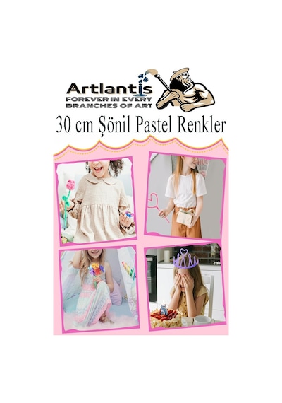 Şönil Pastel Renkler 30 Cm 100 Lü 1 Paket Pastel Renkli Tüylü Tel Peluş Tel 30 Cm Elişi Okul Projeleri Süsleme