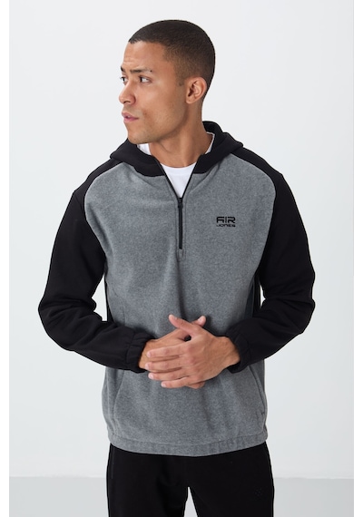 Air Jones Tommy Life Ruby Gri Melanj Standart Kalıp Polar Erkek Sweatshirt - 88300 GRİ MELANJ