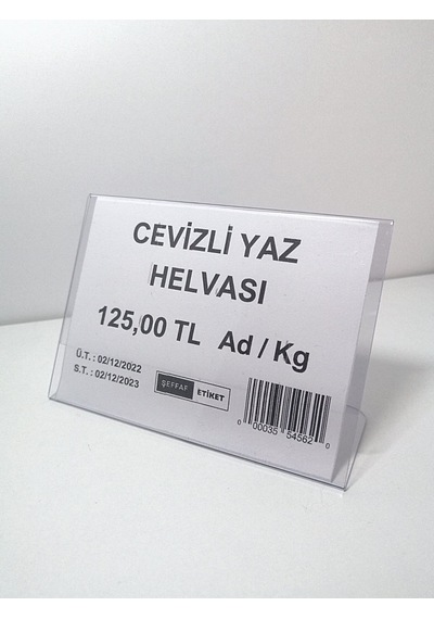 10 Adet Pvc Etiketlik İsimlik A7 10x7,5cm Şeffaf Etiketlik Ayaklı