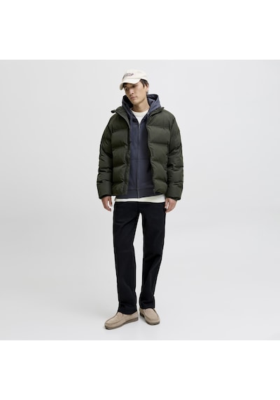 Jack & Jones Erkek Yüksek Dik Yaka Fermuarli Puffer Mont - Soho - 12278750 Rosin