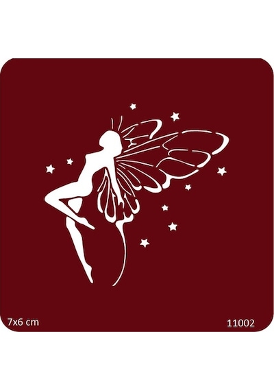 Airbrush Tattoo Kadın Kanatlı Melek Yapışkanlı Stencil Süsleme Ve Boyama Kalıbı