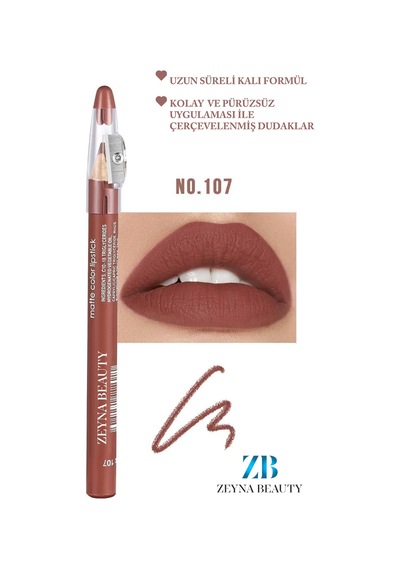 Jumbo Dudak Kalemi Suya Dayanıklı -matte Jumbo Lipliner Waterproof Bordo-107 - 702950126 Diğer