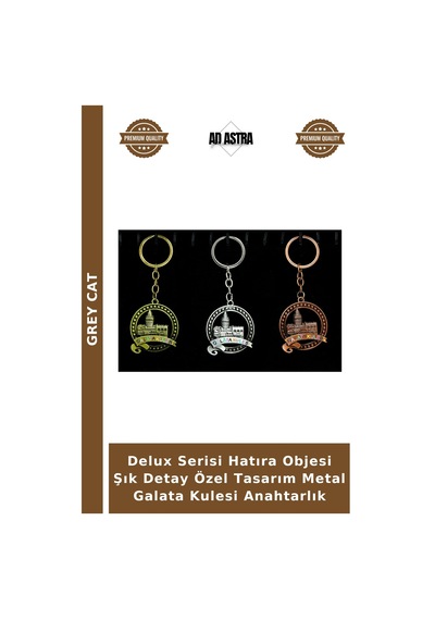 Delux Serisi Hatıra Objesi Şık Detay Özel Tasarım Metal Galata Kulesi Anahtarlık