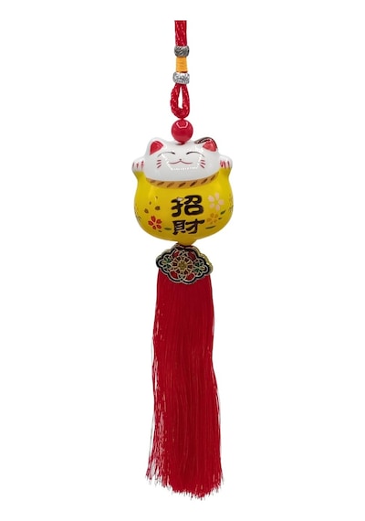 Feng Shui Maneki Neko Şans Kedisi Sarı No.2