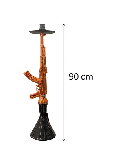 Alüminyum Gövdeli Ak-47 Kalaşnikof Tasarım 90 Cm Premium Nargile Seti Büyük Boy Contalı Sistem 02600874