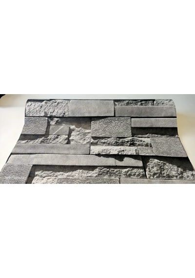3 Boyutlu Taş Desenli Duvar Kağıdı (449348829)