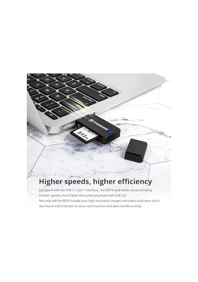 Transcend Usb 3.0/3.1 Gen 1 Çok Fonksiyonlu Kart Okuyucu Ts-rdf5k, Siyah
