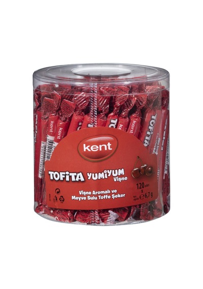 Tofita Yumıyum Vişne 120'li Meyve Sulu Toffe Şeker 804g Tarı