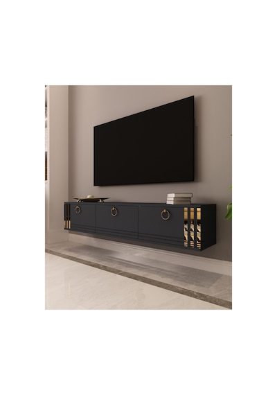 Sahran 150 Cm Duvara Monte Tv Ünitesi Tv Sehpası Antrasit - Altın Antrasit-altın Sahran 150 Cm Duvara Monte Tv Ünitesi Tv Sehpası Antrasit - Altın Antrasit-altın