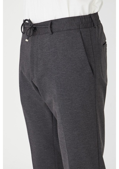 Antrasit Bağcıklı Rahat Kesim Jogger Pantolon Füme