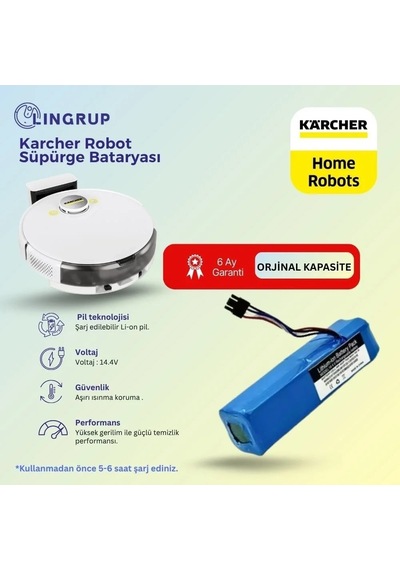 Karcher Rcv 3 Robot Süpürge Uyumlu Batarya 3200 Mah -