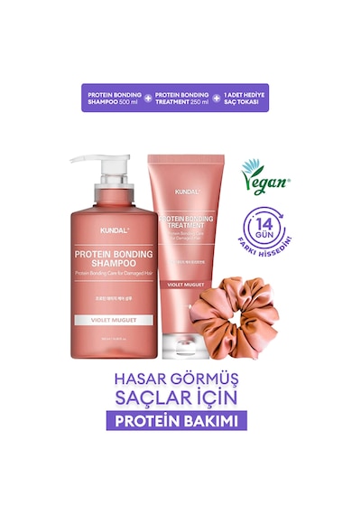 Yıpranmış Saçlara Protein Bakım Seti Kundal Protein Bonding Care Holiday Silk Glow Edition Violet