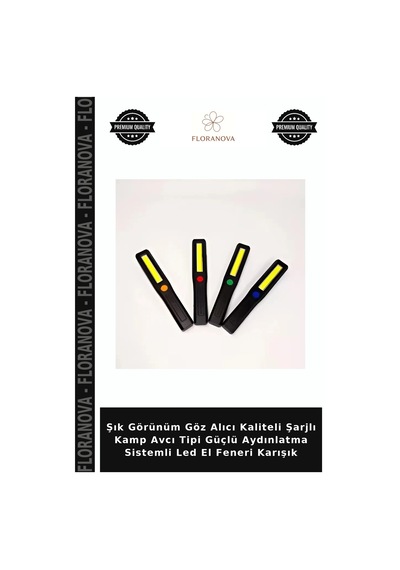 Şık Görünüm Göz Alıcı Kaliteli Şarjlı Kamp Avcı Tipi Güçlü Aydınlatma Sistemli Led El Feneri Karışık Karışık/çok Renkli