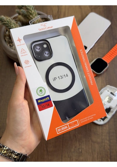 Apple iPhone 13/14 Magsafe Uyumlu Mika Sararmaz Kılıf Soocase720 Siyah