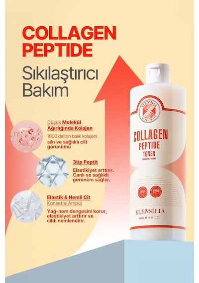 Elensılıa Kolajen ve Peptit İçeren   Tonik Elensilia Collagen Peptide Toner 500ml büyük boy