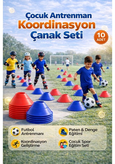 12'li Çocuk Antrenman Koordinasyon Çanak Seti Futbol-paten Aktivite Oyun Seti Diğer
