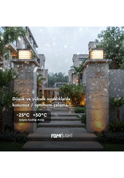 FoneLight Postila 18 cm LED Set Üstü Bahçe Aydınlatma Armatürü Antrasit Alüminyum IP65 Bahçe Duvar Aydınlatması