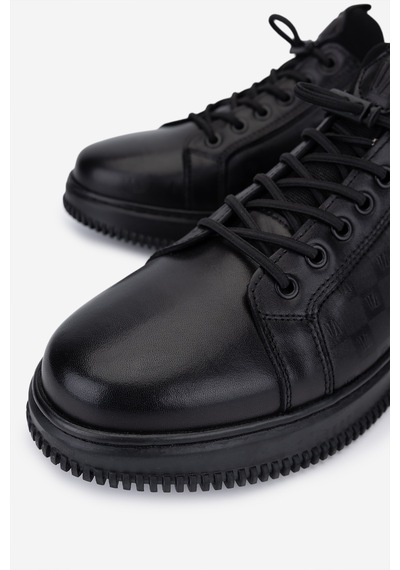 Valmenti Erkek Hakiki Deri Siyah Sneakers & Spor Ayakkabı 1204 0461-2297 Erk Ayk Y26 Sıyah Atlas