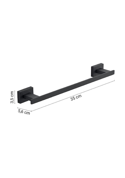 Atena Havluluk, Uzun, 35 Cm - Mat Siyah Mat Siyah