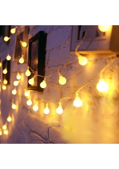 2 metre Pilli Led Işıklı Ampul Toplar Animasyonlu Dekoratif Aydınlatma