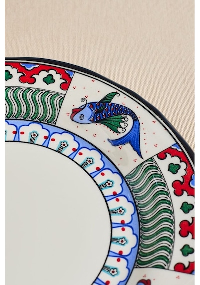Karaca x Ömür Akkor İznik Balık Pasta Tabağı 21 cm