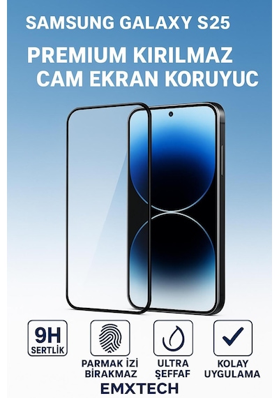 Samsung Uyumlu S25 Premıum Kırılmaz Cam Ekran Koruyucu