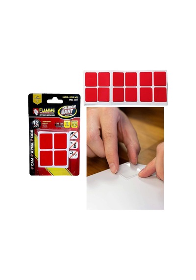 Montaj Bandı 2.5 Kg - Çift Taraflı Hazır Kesilmiş Silikon Bant 12'li Montaj Bandı, Şeffaf