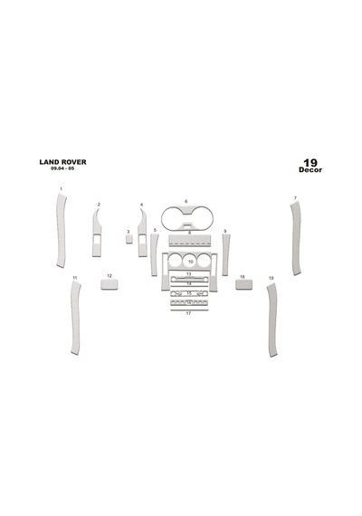 Land Rover Freelander Torpido Kaplama 2004-2006 19 Parça Alüminyum