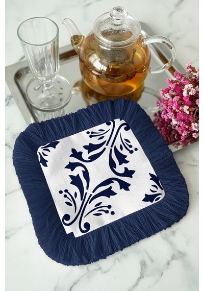 Zarif Lale Motifli Saçaklı Sunum Peçetesi - Akdeniz Klasiği Bohem Lacivert Kahve Yanı Sunum Mendili Doygun Sisli Gri Zarif Lale Motifli Saçaklı Sunum Peçetesi - Akdeniz Klasiği Bohem Lacivert Kahve Yanı Sunum Mendili Doygun Sisli Gri